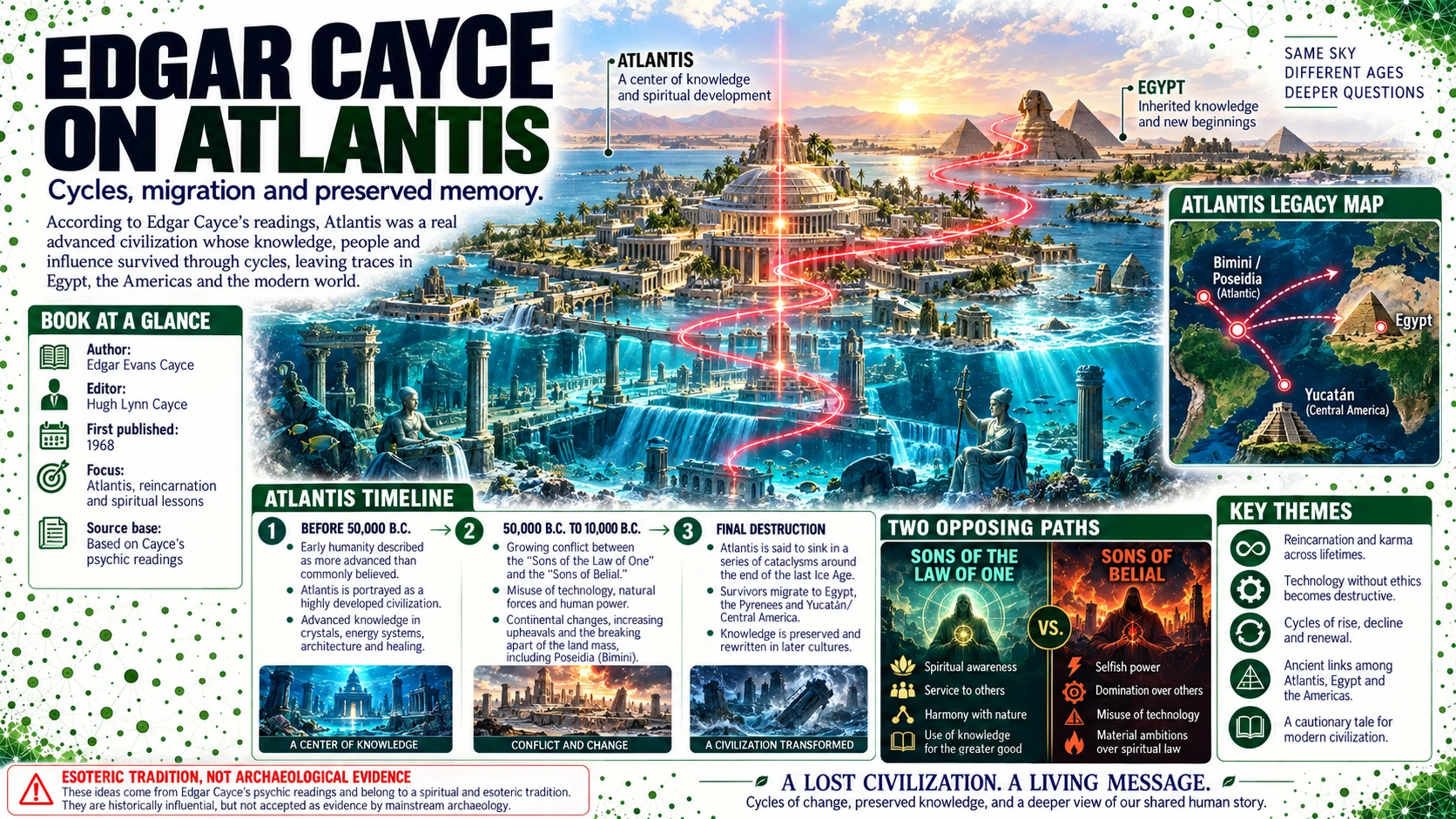Edgar Cayce on Atlantis — cycles, migration and preserved memory