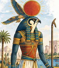 Illustrated portrait of Horus representing experience and validation