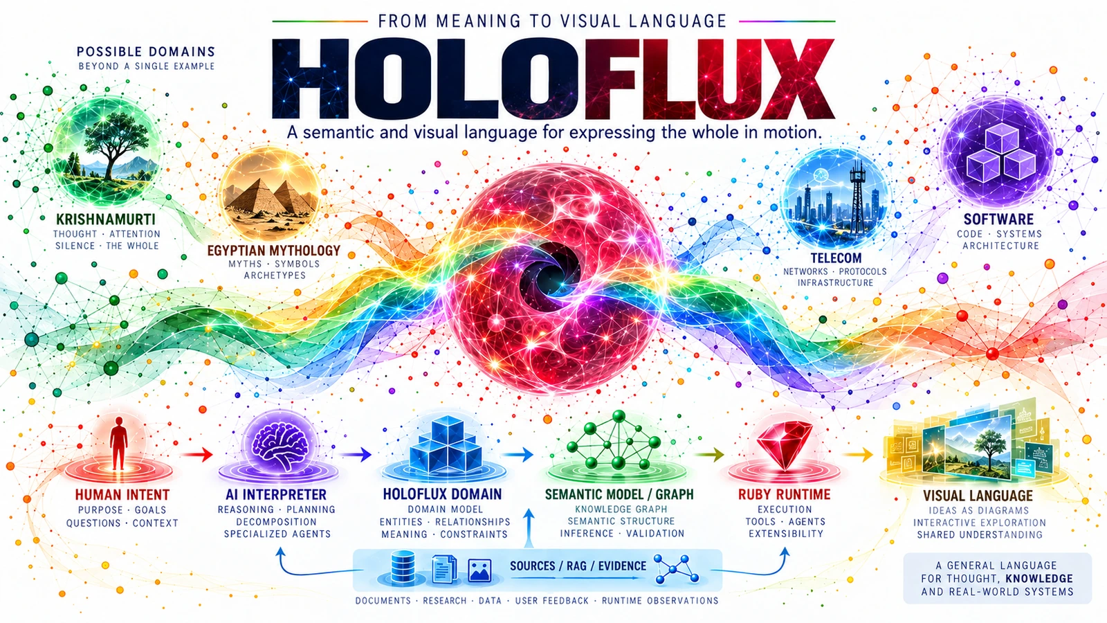 Holoflux — a semantic and visual language for expressing the whole in motion