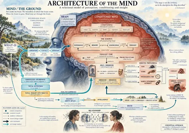 Detailed illustrated relational architecture of the mind